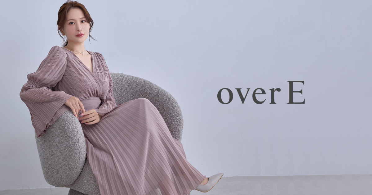 overE　(※ストラップなし)　デニムワンピース　U65 オーバーイー 肩紐外せるストレッチデニムワンピース：ライトブルー│胸が大きな女性