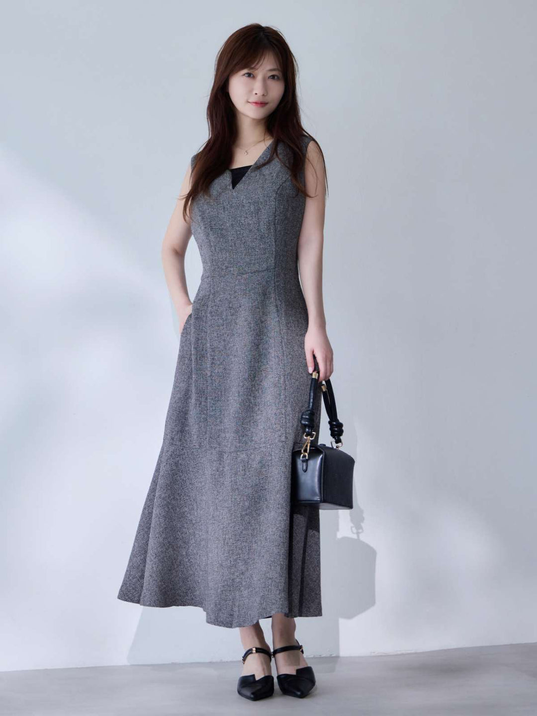 overE オーバーイー コットンレースワンピース ネイビー 90サイズ コットンレースワンピース 25SS：ネイビー│胸が大きな女性の