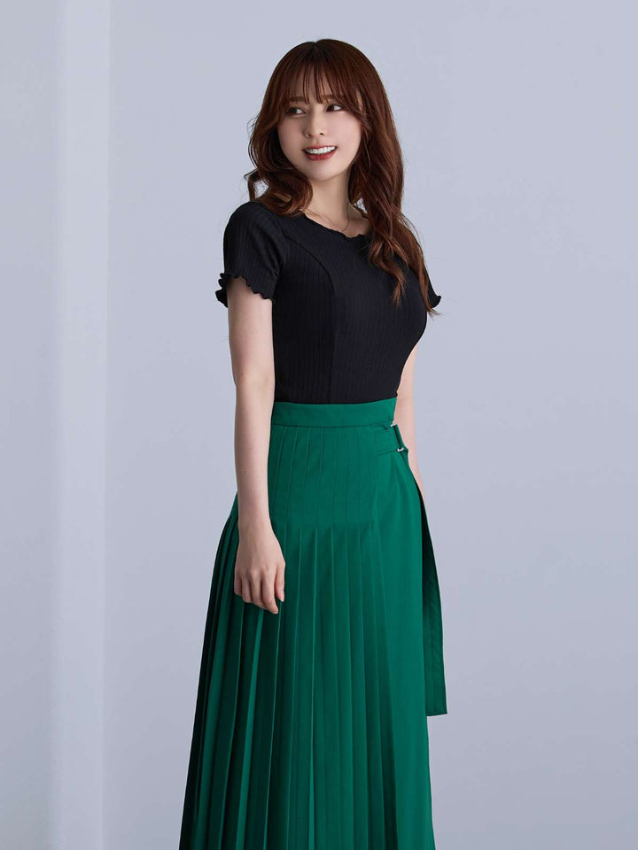 メローワイドテレコパネルカットソー│胸が大きな女性のための