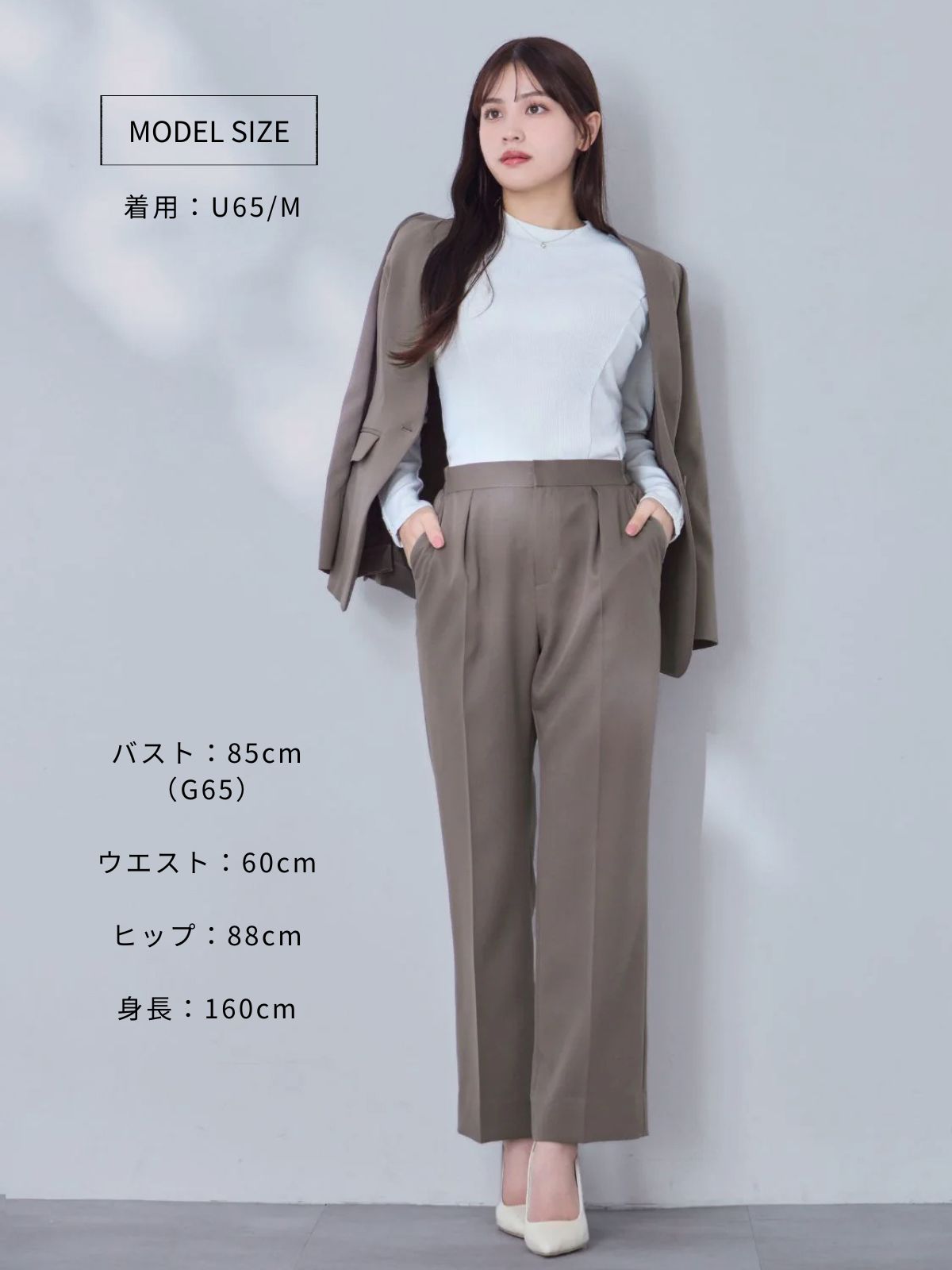 [10/16 22:00発売 期間限定 500円OFF]ノーカラーハイストレッチジョーゼットジャケット 25AW：ブラック[102サイズ対応]