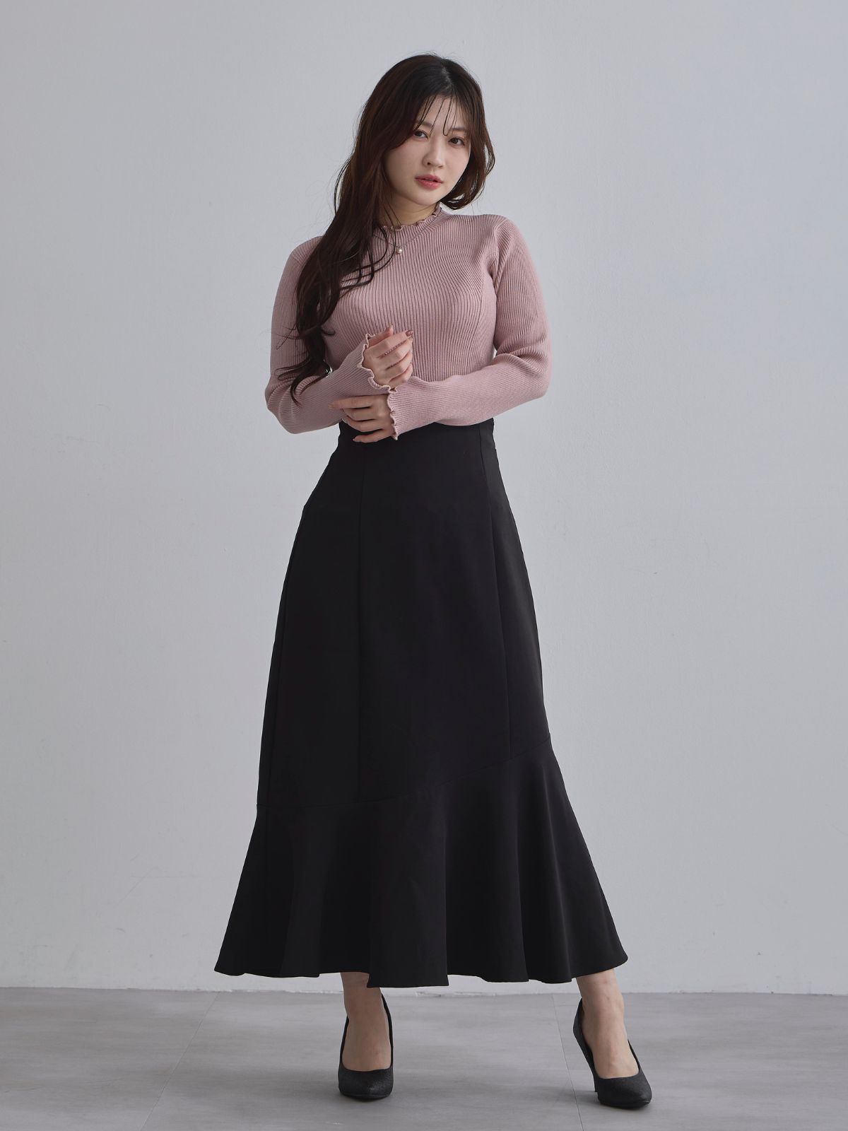 [11/27 22:00発売]メローパネルニット：ピンク[102サイズ対応/入荷次第発送]