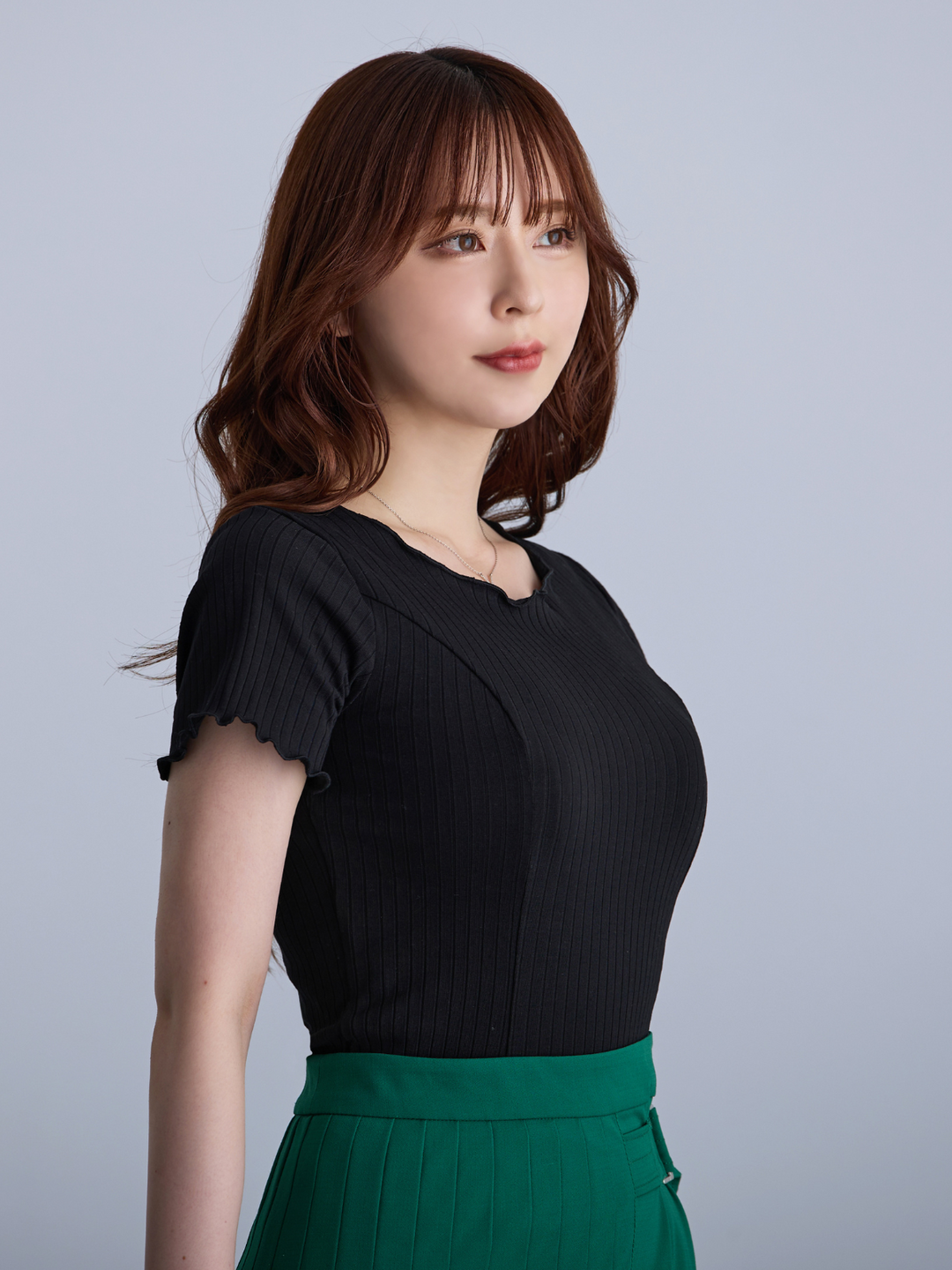 メローワイドテレコパネルカットソー│胸が大きな女性のための メローワイドテレコパネルカットソー│胸が大きな女性のための