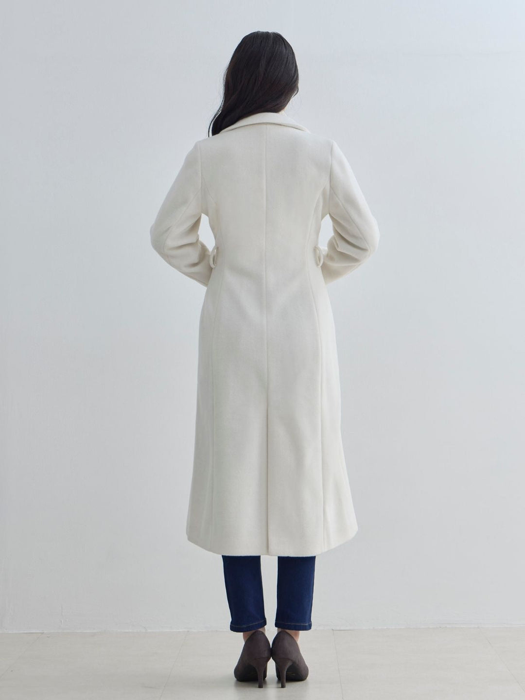 理想のチェスターコート 25AW：ブラック│胸が大きな女性のための