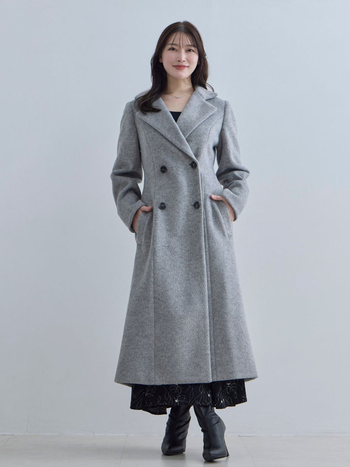 overE 完売品 2025AW ライトグレー チェスターコート 90 7a31a7c7f2c58cb832469075e1a54e