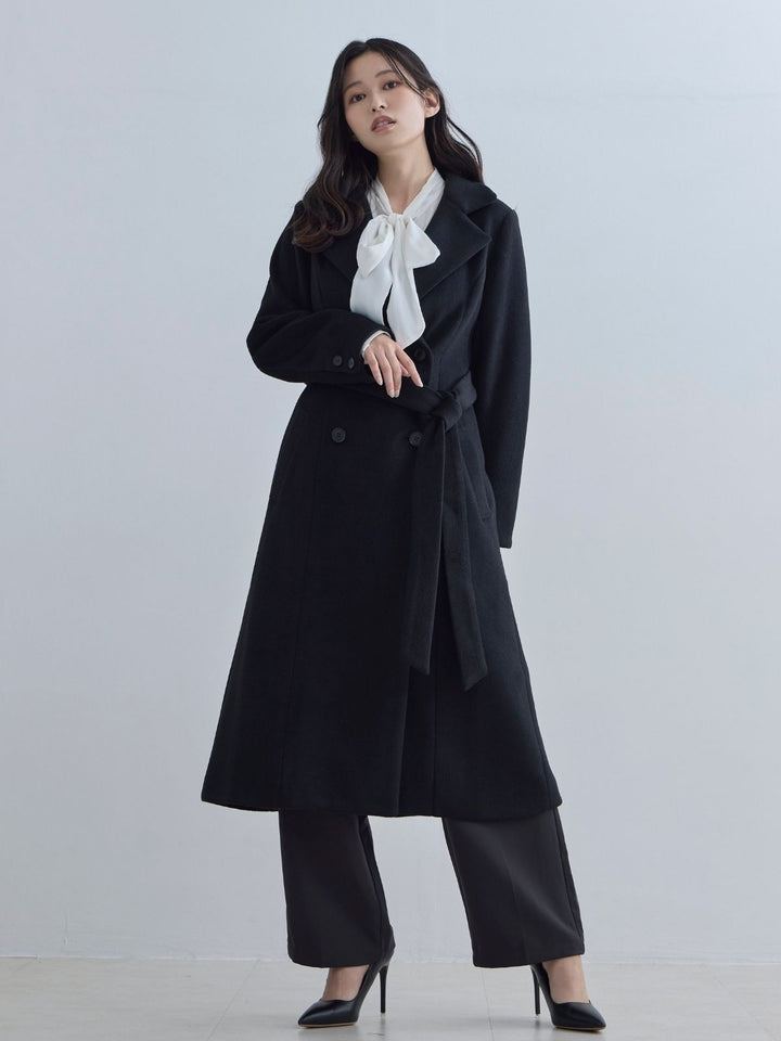 overE チェスターコート(サイズ96) 理想のチェスターコート 25AW：ブラック│胸が大きな女性のための