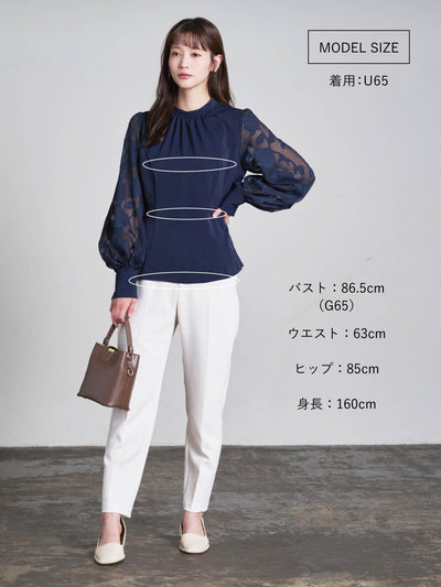 [10/18 22:00再販]シアージャカードバックリボンブラウス：ブラック[予約]