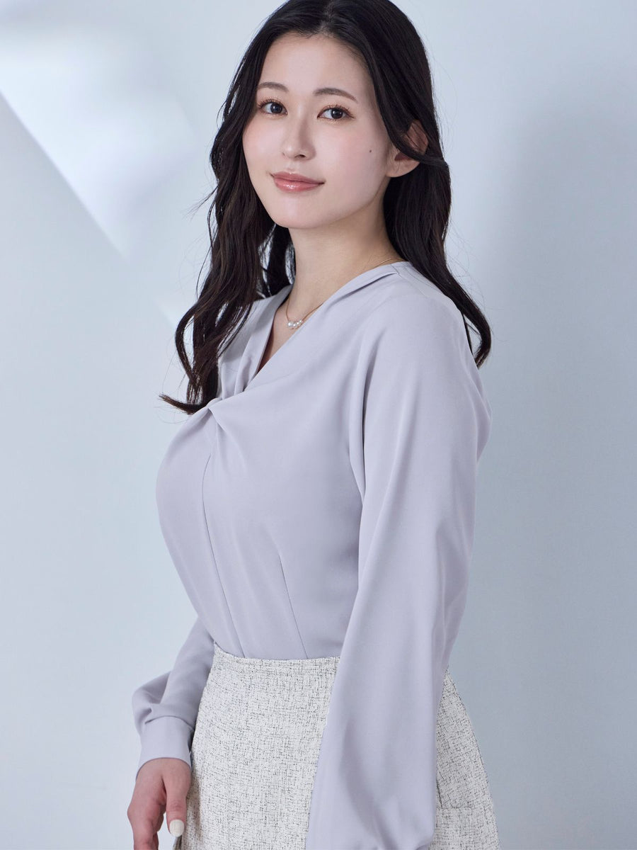 [2/26 22:00発売 期間限定 300円OFF]フロントツイストブラウス：ラベンダー[102サイズ対応]