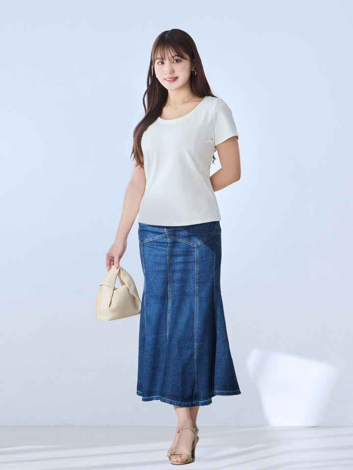 overE ベーシックラウンドネックTシャツ 杢グレー 96