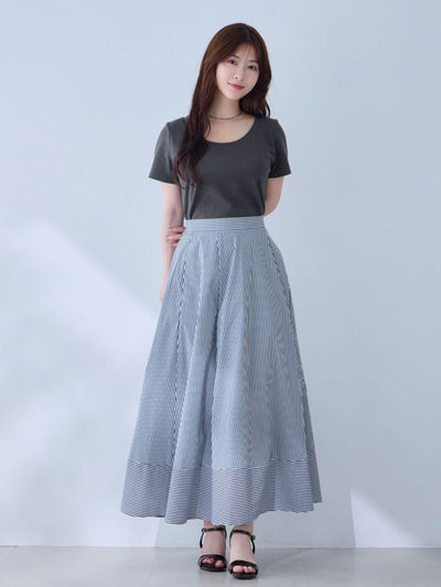 [6/19 22:00発売 期間限定 200円OFF]ベーシックラウンドネックＴシャツ 25SS：チャコール[102サイズ対応/入荷次第発送]