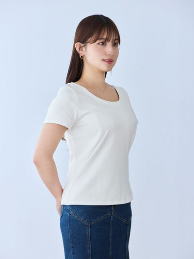 [6/5 22:00発売 期間限定 200円OFF]ベーシックラウンドネックＴシャツ 25SS：GLOW red [1着1000円を赤十字に寄付/102サイズ対応]