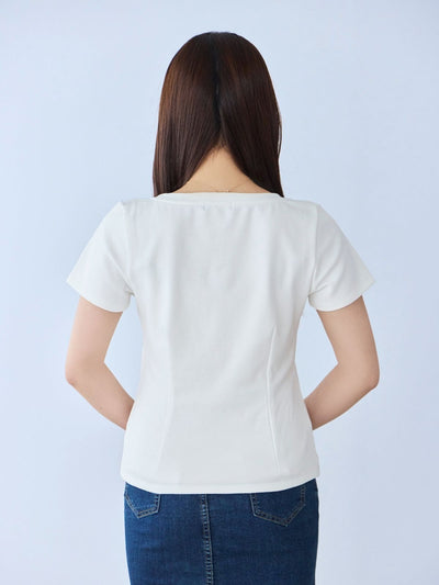 [6/5 22:00発売 期間限定 200円OFF]ベーシックラウンドネックＴシャツ 25SS：GLOW red [1着1000円を赤十字に寄付/102サイズ対応]