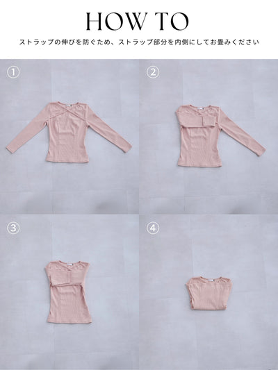 [10/16 22:00発売 期間限定 300円OFF]Vネックストラップカットソー：ブラック[102サイズ対応]
