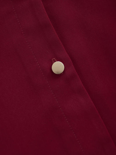 [10/23 22:00発売 期間限定 300円OFF] Vネック前開きブラウス 25AW：ルージュ[102サイズ対応/入荷次第発送]