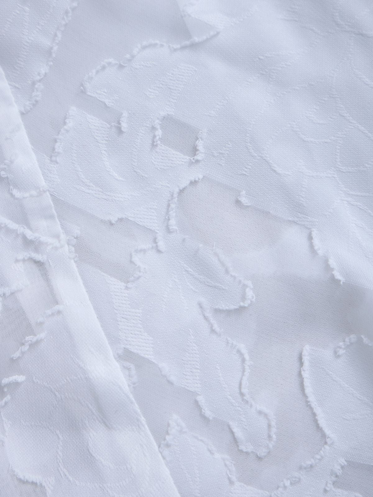 [12/11 22:00発売 期間限定 300円OFF]キャンディスリーブジャカードブラウス：ホワイト[102サイズ対応]