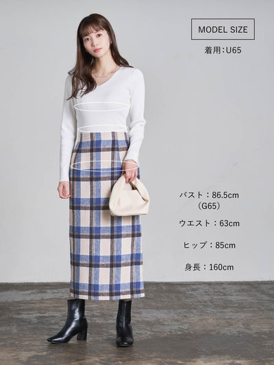 [10/18 22:00再々販/102サイズ対応]Vネックパネルニット 23AW：ブラック[予約]
