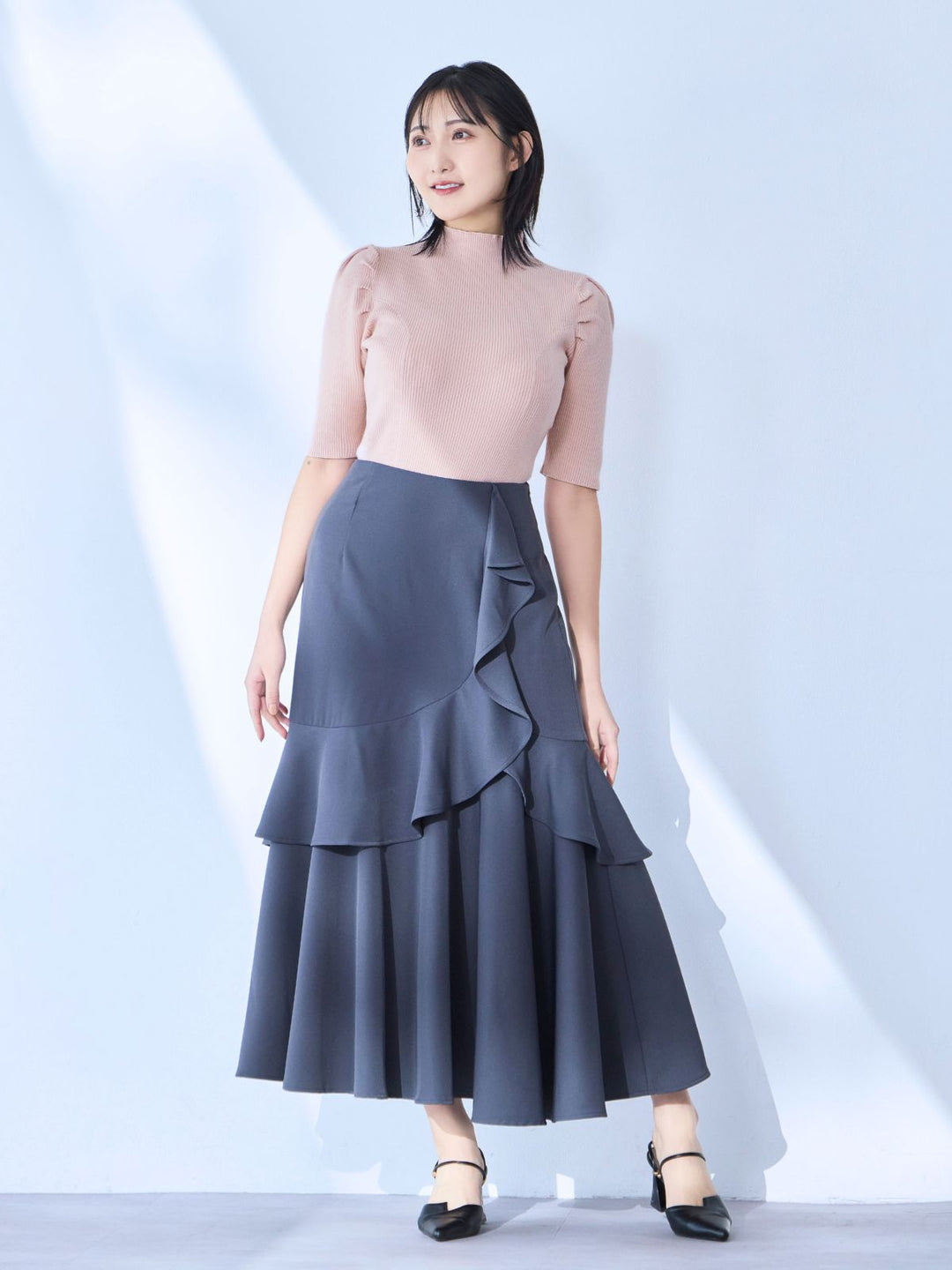 overE プチハイ5分袖パネルニット 25SS：ホワイト 96サイズ B0049_42_720x.jpg?v=1742910724