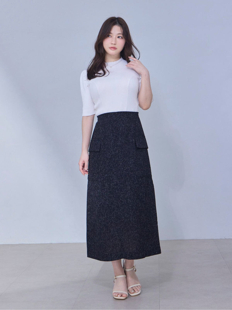 [4/2 22:00発売 期間限定 300円OFF]プチハイ5分袖サマーパネルニット：ホワイト[102サイズ対応]