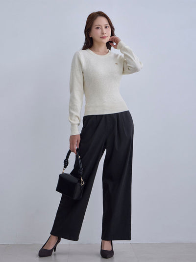 [12/11 22:00発売 期間限定 300円OFF]ジャカードラメニット：オフホワイト[102サイズ対応]