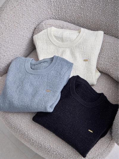 [12/11 22:00発売 期間限定 300円OFF]ジャカードラメニット：オフホワイト[102サイズ対応]