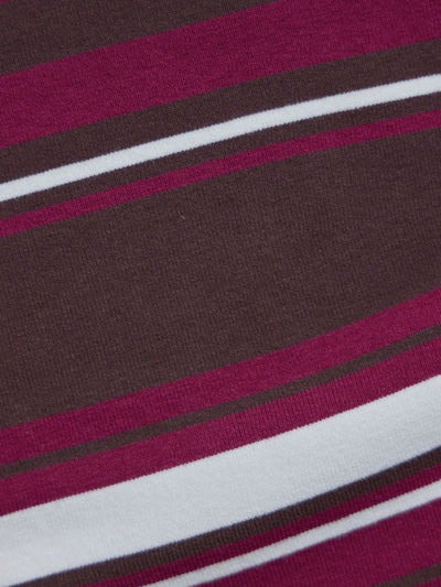 [11/20 22:00再販]スクエアネックマルチボーダーニット：ワイン[102サイズ対応]