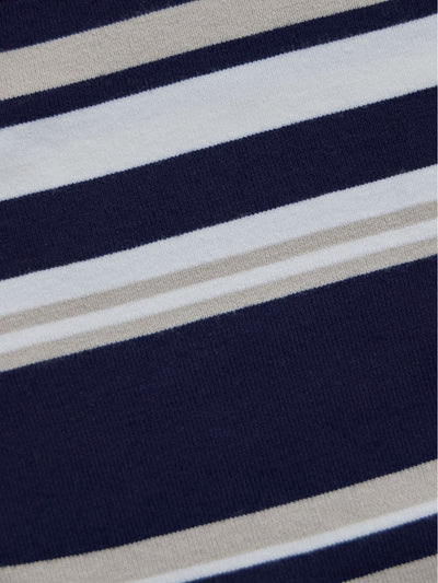 [11/20 22:00発売]スクエアネックマルチボーダーニット：ネイビー[102サイズ対応]