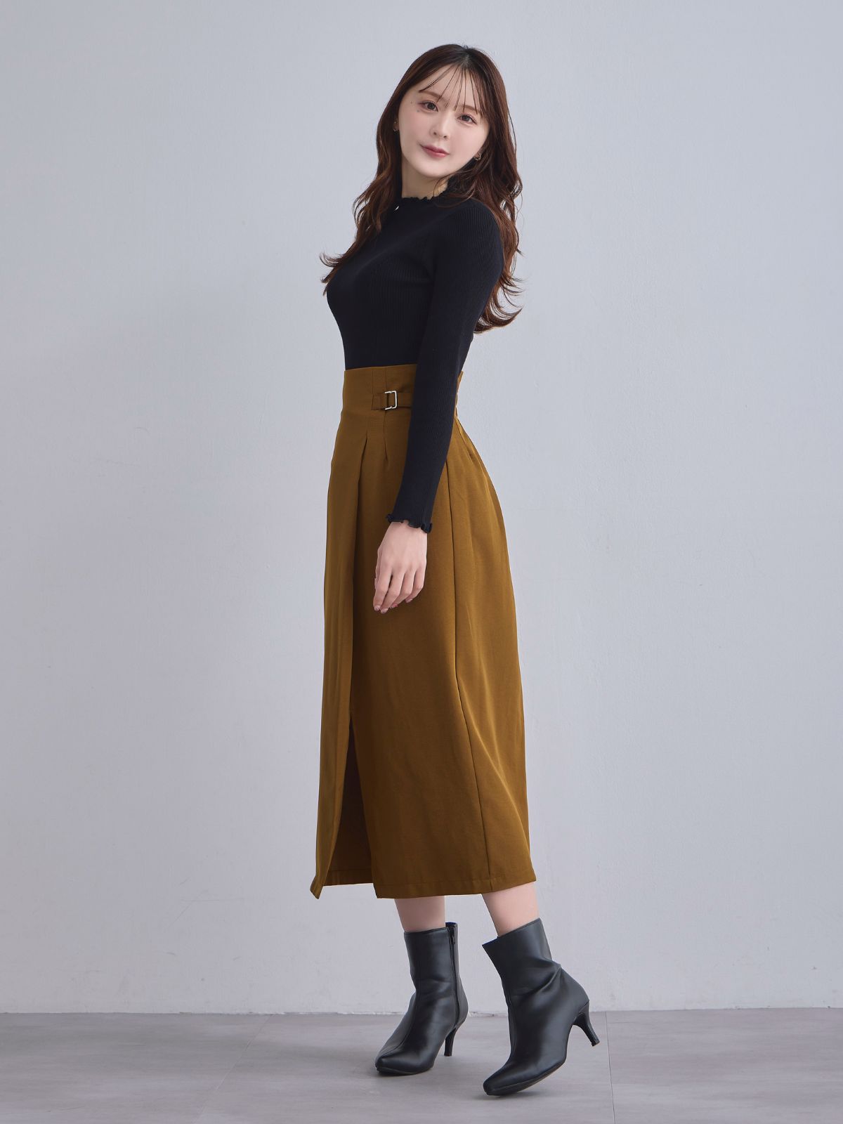 [11/27 22:00発売]メローパネルニット：ブラック[102サイズ対応/入荷次第発送]