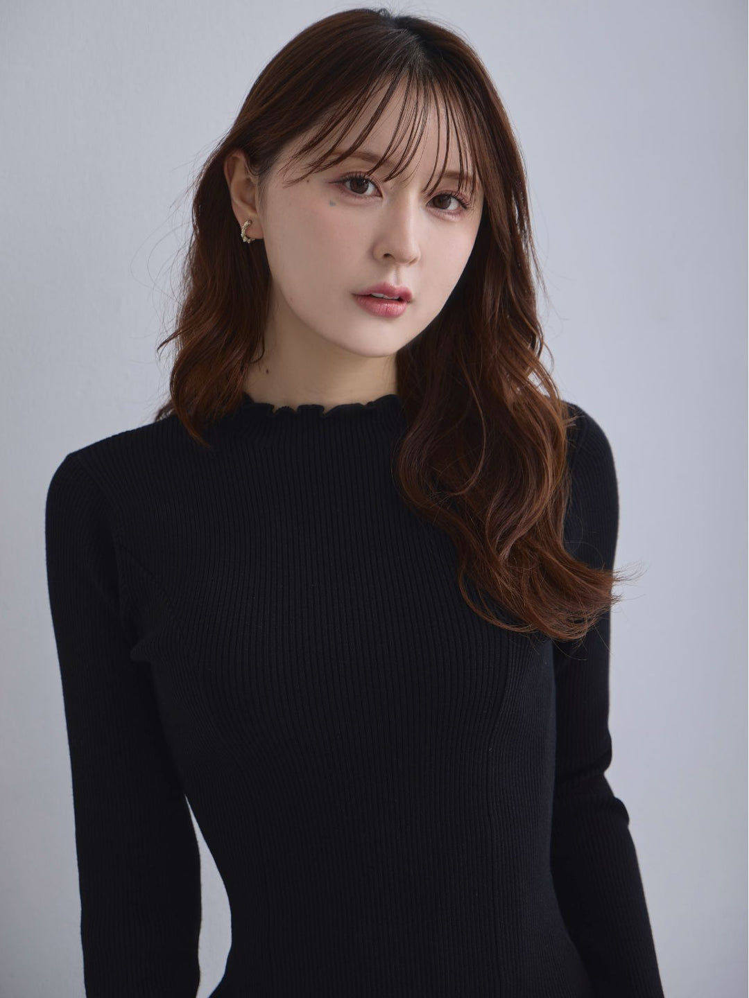 overE メローパネルニット　U65 メローパネルニット：ホワイト│胸が大きな女性のためのファッション