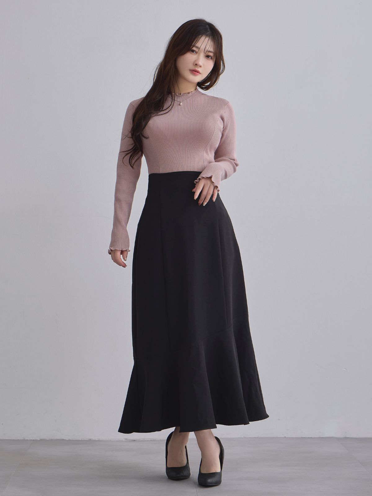 [11/27 22:00発売]メローパネルニット：ピンク[102サイズ対応/入荷次第発送]