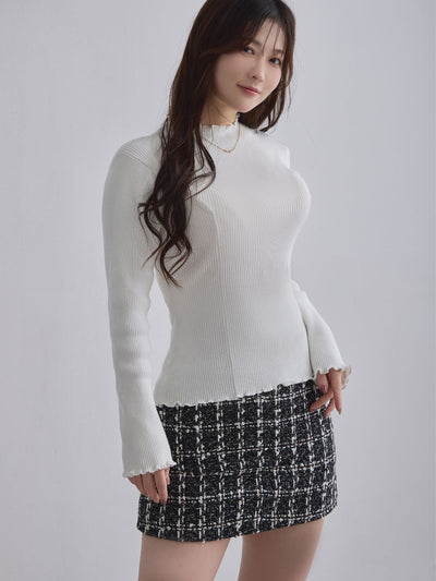 [11/27 22:00発売]メローパネルニット：ホワイト[102サイズ対応/入荷次第発送]