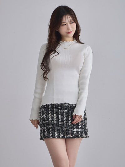 [11/27 22:00発売]メローパネルニット：ホワイト[102サイズ対応/入荷次第発送]