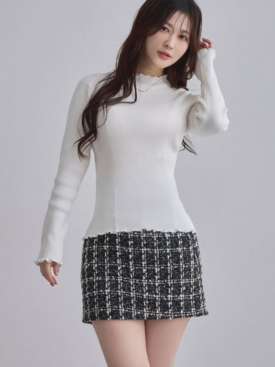 [11/27 22:00発売]メローパネルニット：ホワイト[102サイズ対応/入荷次第発送]