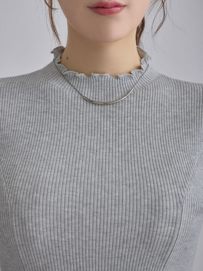 [11/27 22:00発売]メローパネルニット：メランジグレー[102サイズ対応/入荷次第発送]