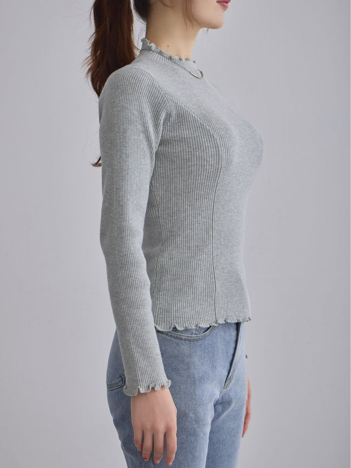 メローパネルニット：ホワイト│胸が大きな女性のためのファッション