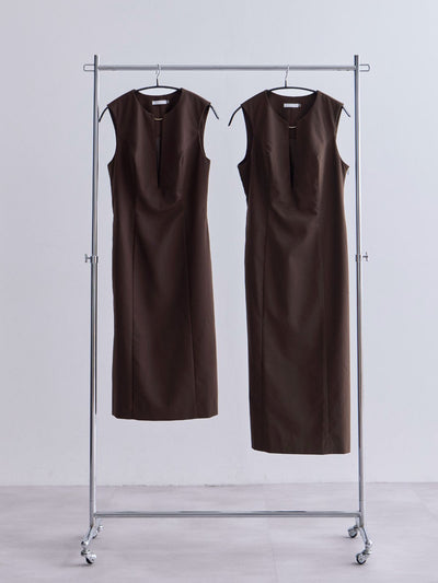 [11/6 22:00再販 期間限定 500円OFF]キーネックジャンパースカート：ブラック[102サイズ対応/Sサイズ対応]