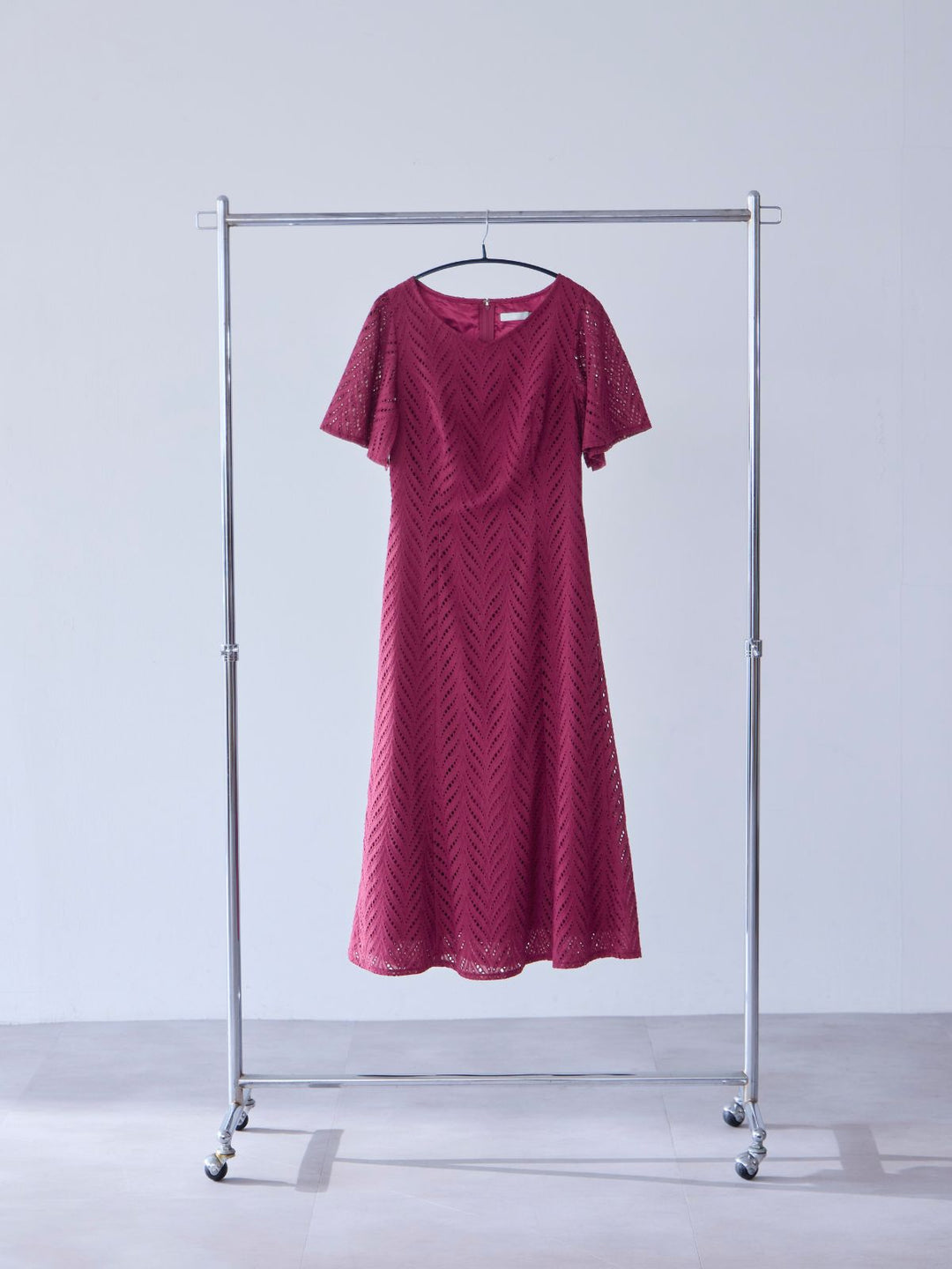 コットンレースワンピース 25SS：プラム│胸が大きな女性のため