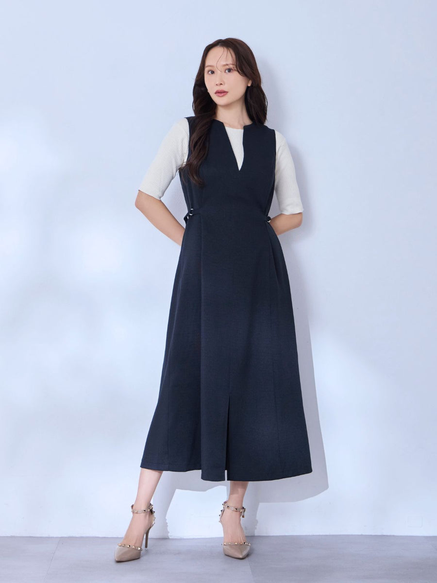 [4/9 22:00再販 期間限定 500円OFF]ポリニージャンパースカート：ネイビー[102サイズ対応/Sサイズ対応/入荷次第発送]