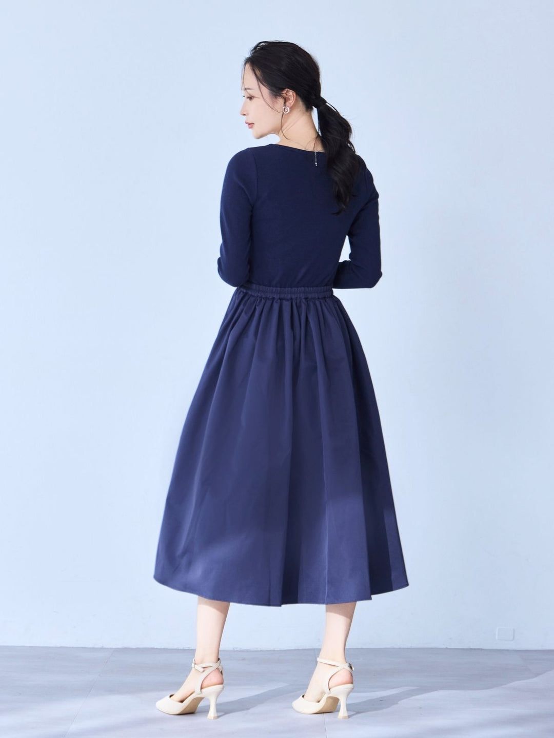 pinue ドッキングカットワンピース（NAVY） カットドッキングワンピース：ネイビー│胸が大きな女性のための