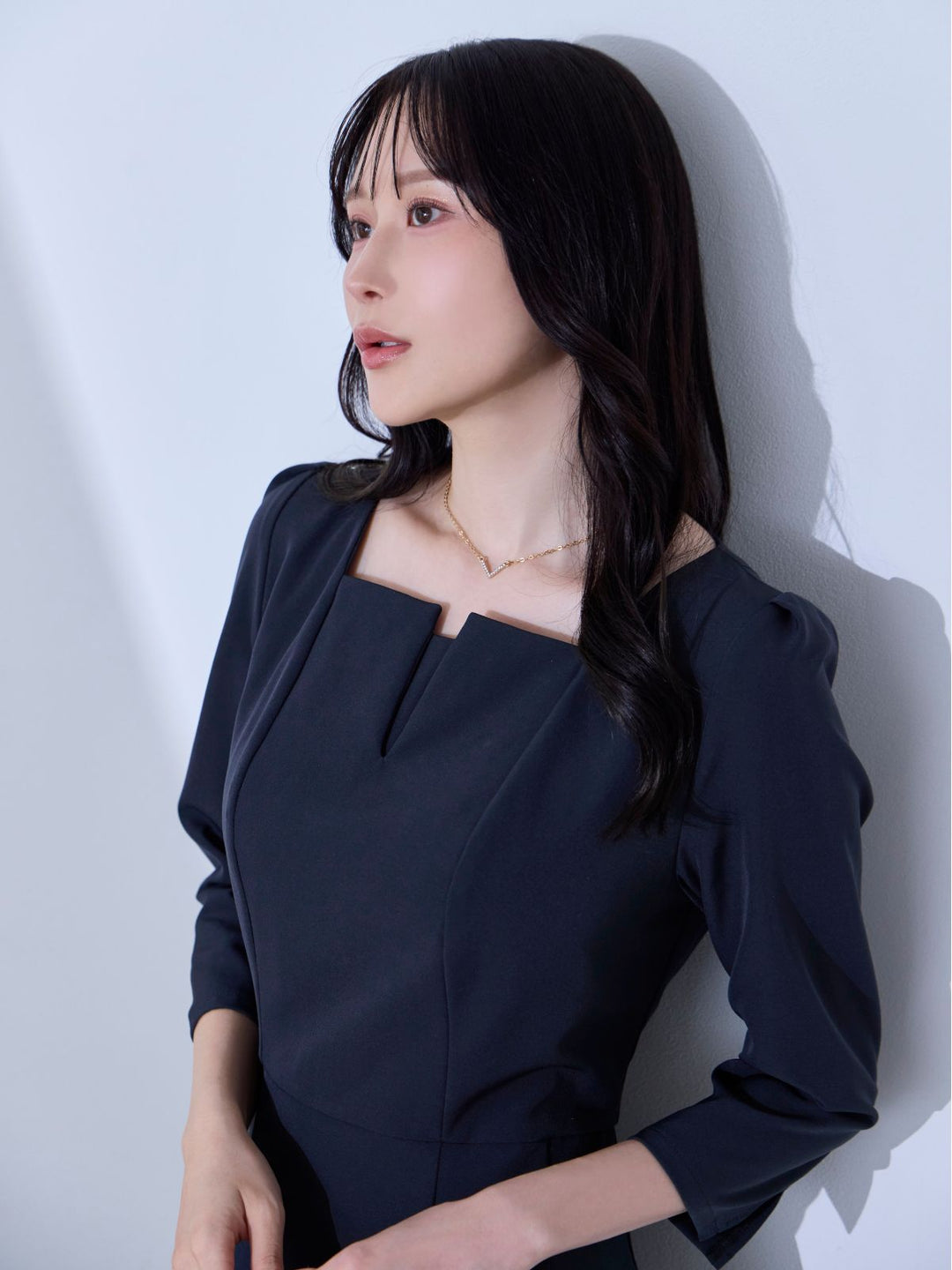 スクエアネックコクーンワンピース （NAVY） アニュアンス anuans スクエアネックコクーンワンピース （NAVY