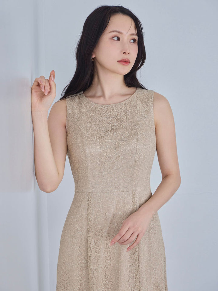 PICONE ベージュ ワンピース サイズM ストレッチコードレースワンピース：ベージュ│胸が大きな女性の