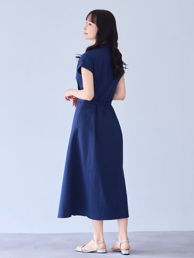 [7/24 22:00発売 期間限定 500円OFF]ドライタッチサッカーシャツワンピース：ネイビー[102サイズ対応]