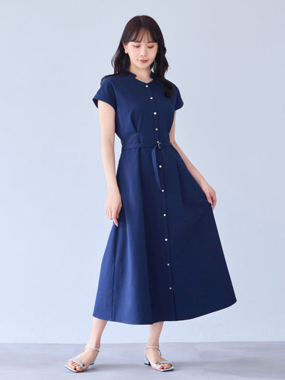 [7/24 22:00発売 期間限定 500円OFF]ドライタッチサッカーシャツワンピース：ネイビー[102サイズ対応]