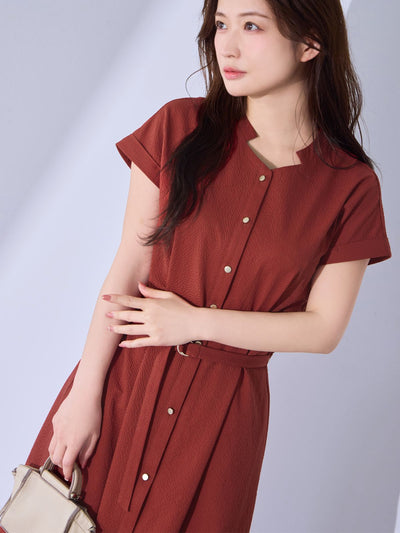 [7/24 22:00発売 期間限定 500円OFF]ドライタッチサッカーシャツワンピース：テラコッタ[102サイズ対応]