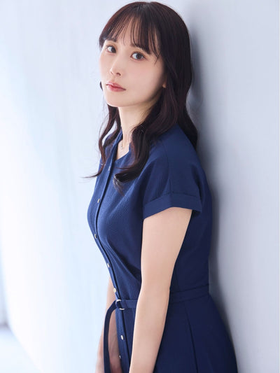 [7/24 22:00発売 期間限定 500円OFF]ドライタッチサッカーシャツワンピース：ネイビー[102サイズ対応]