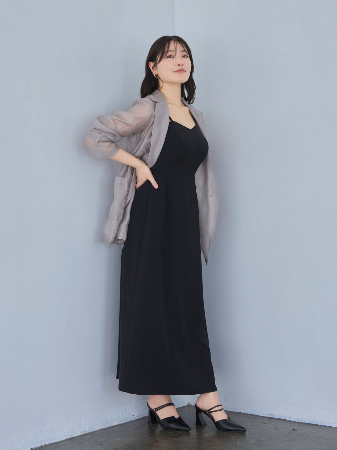 overE プルオーバーデザイン キャミワンピース ブラック96 overE