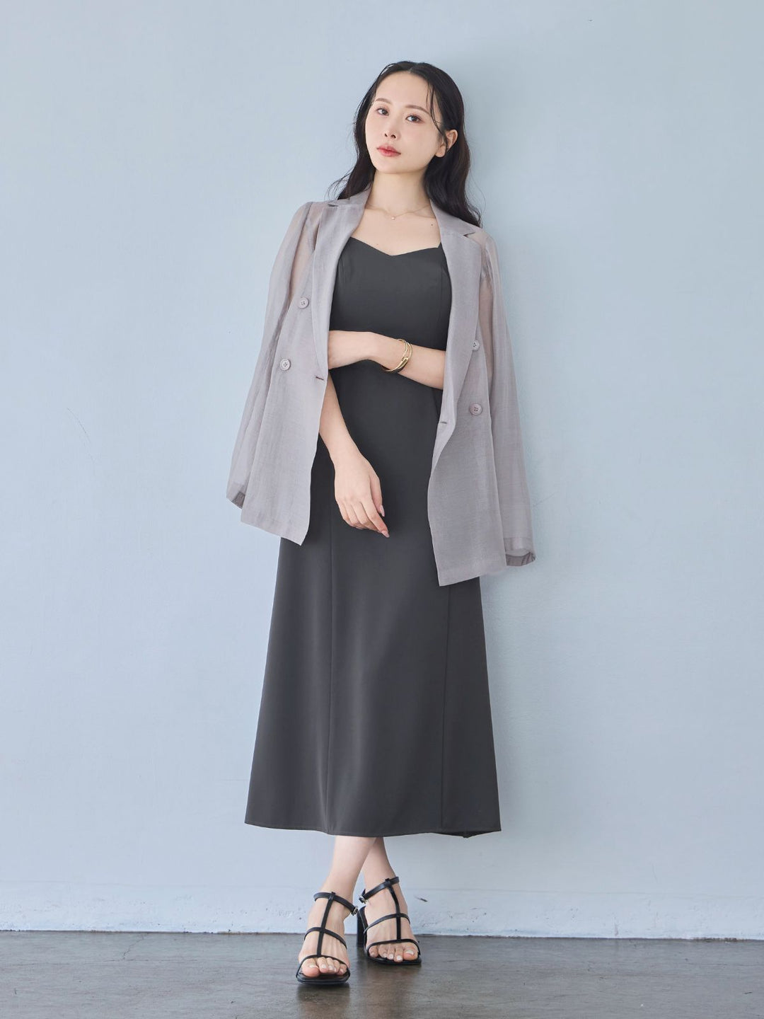 overE ダブルストラッププルオーバー キャミワンピース　96サイズ ダブルストラッププルオーバーキャミワンピース 25SS：ブルー