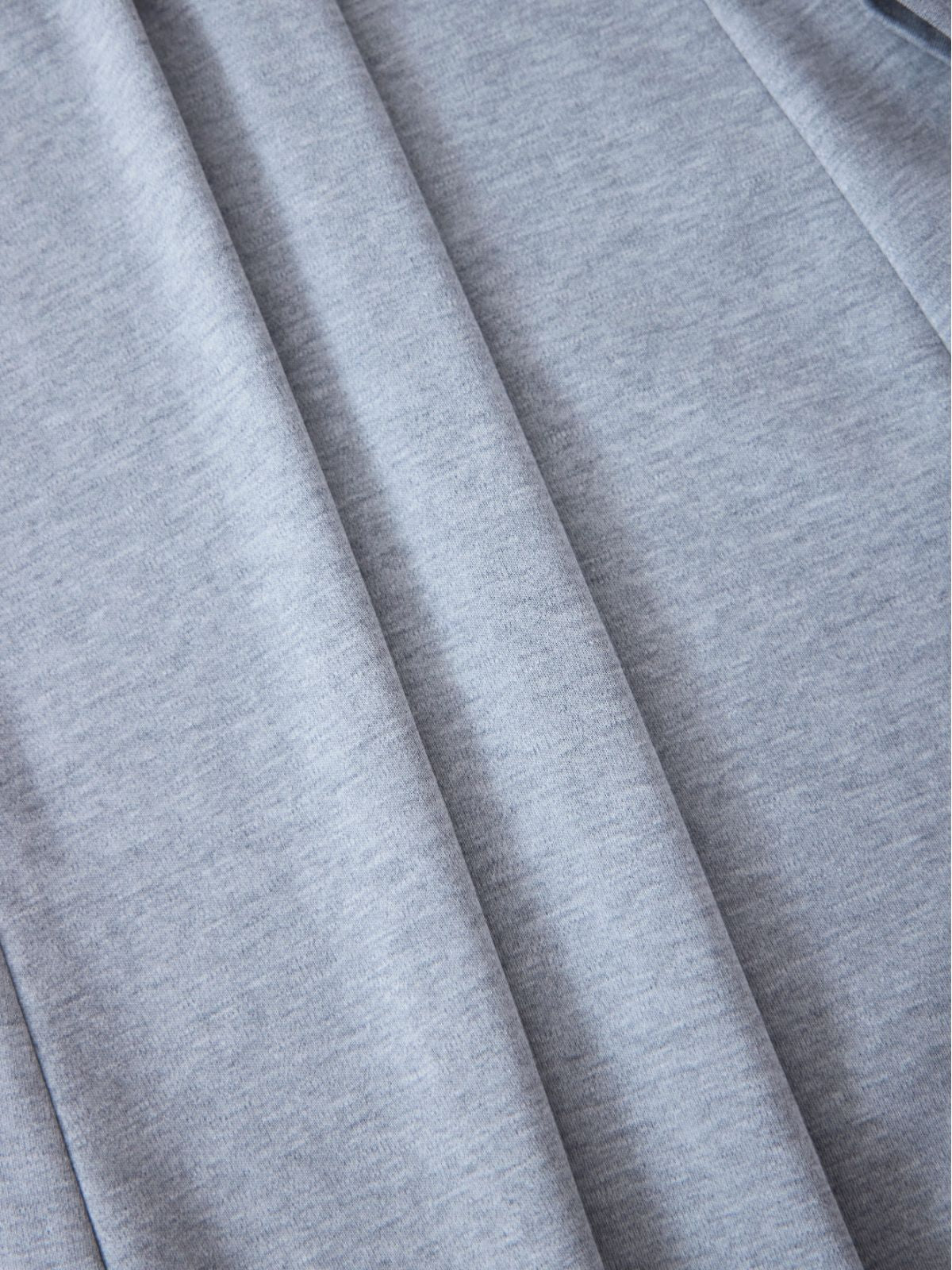 自然にくびれるコットンTシャツフレアワンピース：メランジグレー[102サイズ対応/入荷次第発送]
