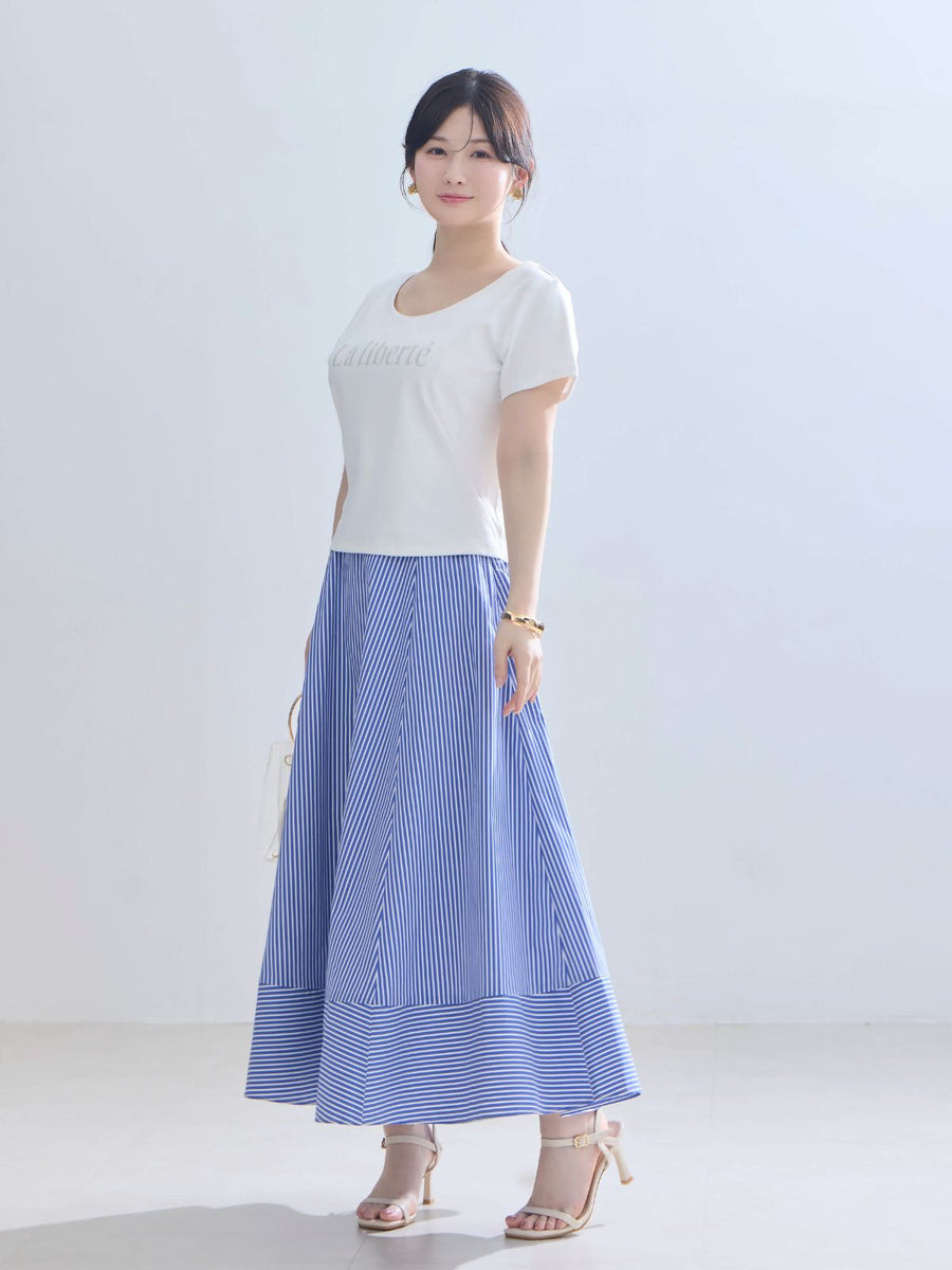 [5/16 22:00再販]ショート丈ベーシックラウンドネックTシャツ 26SS：ホワイトロゴ[一部即時発送/入荷次第発送]