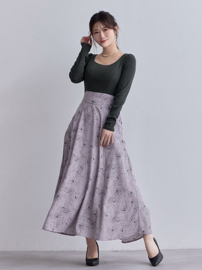 [11/13 22:00発売 期間限定 500円OFF]フラワードッキングワンピース 25AW：モーブピンク[102サイズ対応]