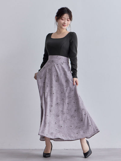 [11/13 22:00発売 期間限定 500円OFF]フラワードッキングワンピース 25AW：モーブピンク[102サイズ対応]