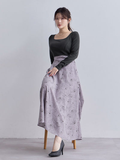 [11/13 22:00発売 期間限定 500円OFF]フラワードッキングワンピース 25AW：モーブピンク[102サイズ対応]